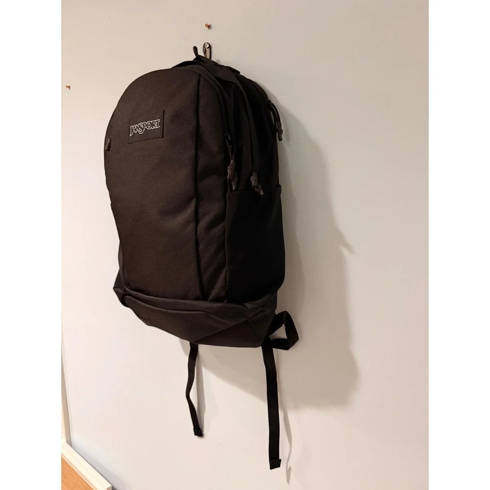 Jansport Main Campus Backpack Black Padded Laptop Sleeve School Travel Bag